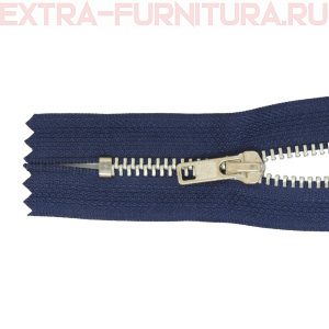 Молния джинсовая № 4, 18 см, никель, цв.330 темно-синий