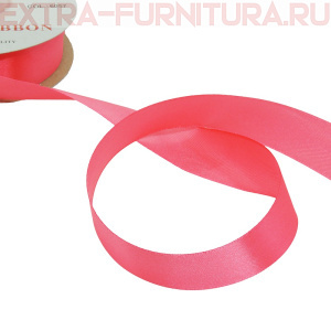 Лента атласная 24 мм цв 057 алый рул. 27,42м