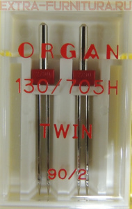 Иглы Organ двойные для БШМ № 90/2, уп.2шт.