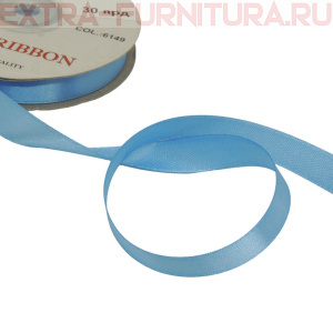 Лента атласная 12 мм цв. 149 голубой рул. 27,42м