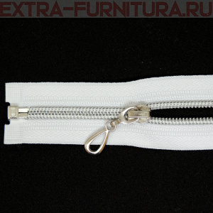 Молния спираль декор Т5 80см цв.белый/серебро MaxZipper*