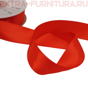 Лента атласная 24 мм цв 078 красный рул. 27,42м