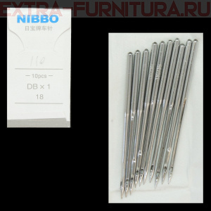 Иглы NIBBO для прямострочных машин с тонкой колбой (DB*1/110) ПШМ № 110/18, уп.10шт.