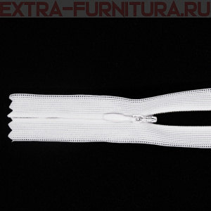 Молния потайная  № 3, 30 см, цв. 101 белый п/э пл.9,3 гр/м