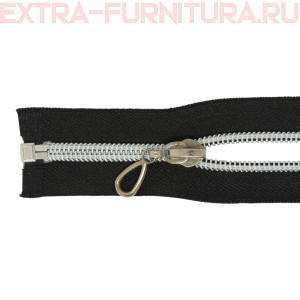 Молния спираль декор Т7 80см цв.черный/серебро