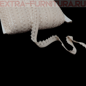 Резинка ажурная 12мм, арт.TBY-S185 цв.серебристый пион (уп.100м)