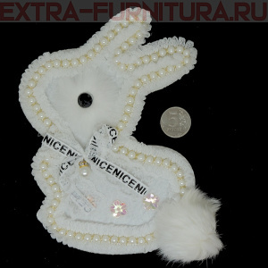 Аппликация пришивная Кролик с бусинами