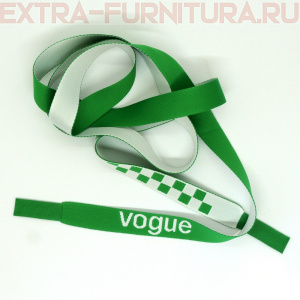 Шнурки плоские 130см, шир.19мм, Vogue+шахматка, цв.зеленый