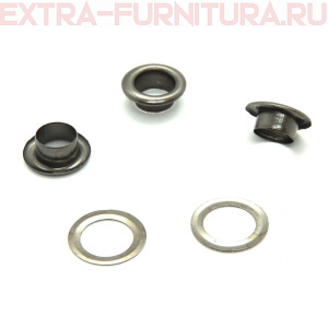 Люверсы 6 мм, (10*5 mm, h=3,9 mm.), черный никель (уп.1000шт) М