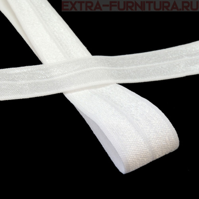 Резинка окантовочная 20мм цв. белый, блестящая уп. 50м