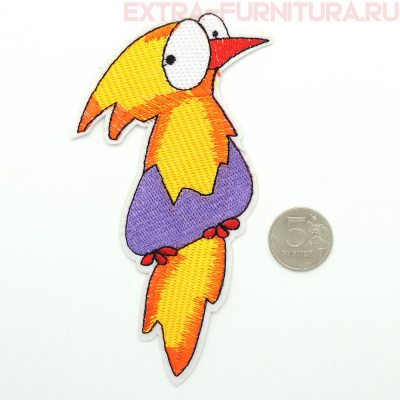 Термоаппликация Попугай большой оранжевый