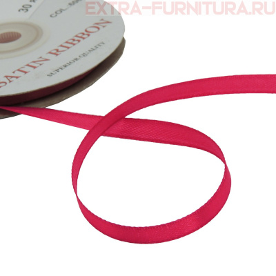 Лента атласная  6 мм  цв.061 малина рул. 27,42м