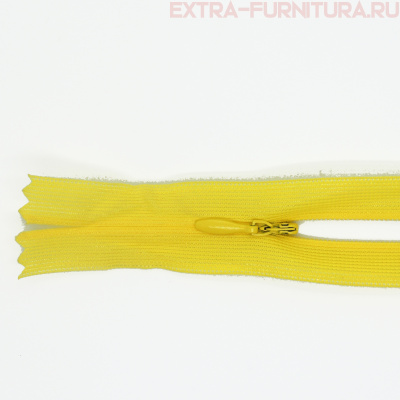 Молния потайная № 3, 50 см, цв. 110 желтый п/э пл.9,3 гр/м